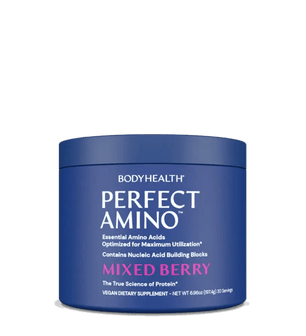 Koop BodyHealth Perfect Amino Powder - Mixed Berry 30 Porties bij LiveHelfi