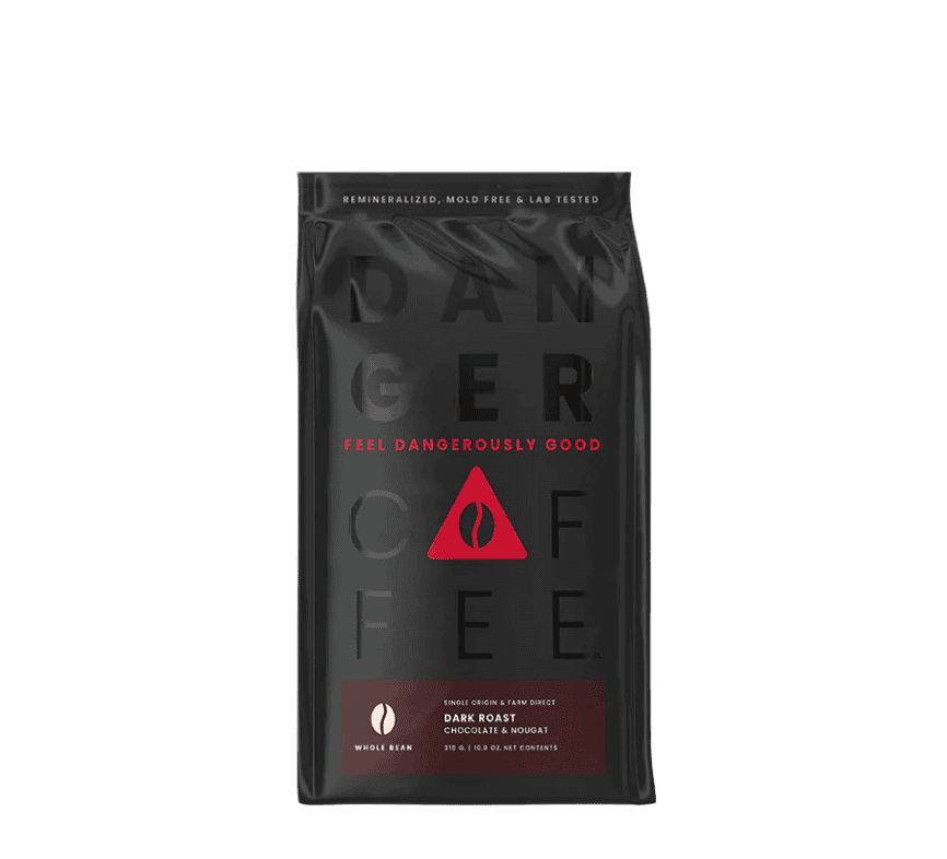 Koop Danger Coffee Dark Roast Whole Bean Mineralized Coffee bij LiveHelfi