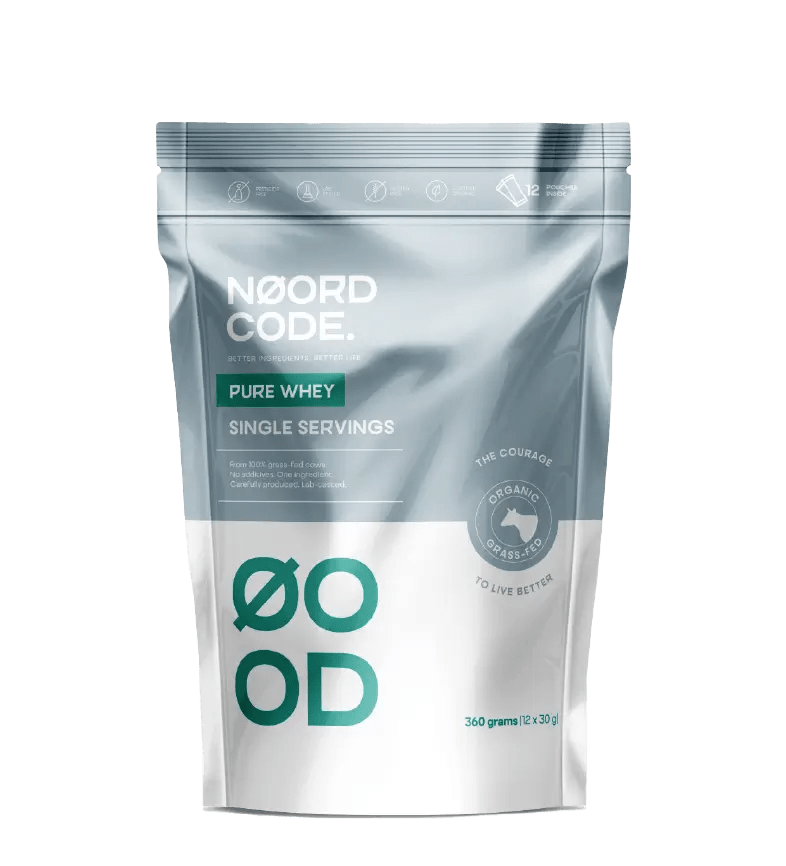 Koop NoordCode Organic Pure Whey Single Servings bij LiveHelfi
