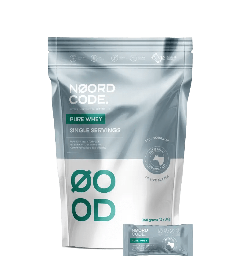 Koop NoordCode Organic Pure Whey Single Servings bij LiveHelfi