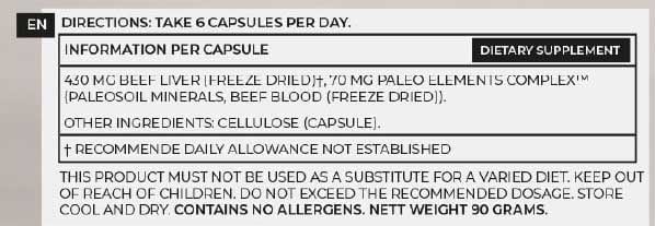 Koop Paleo Powders Grass-Fed Beef Liver Capsules bij LiveHelfi