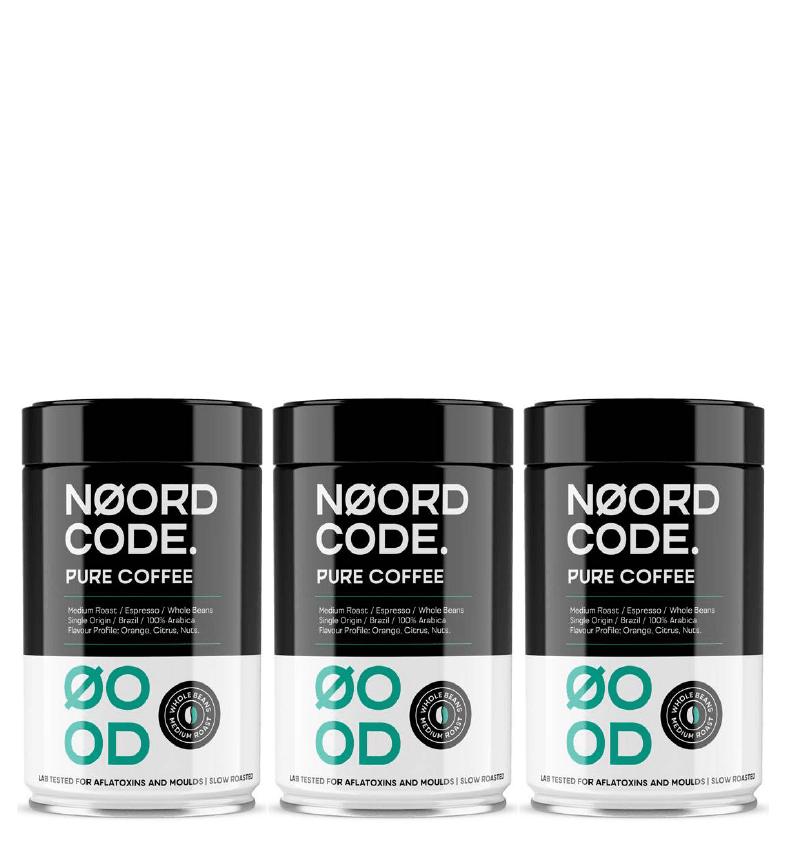 Koop NoordCode Pure Coffee 3-pack (3 x 250 grams) Medium Roast Whole Beans bij LiveHelfi