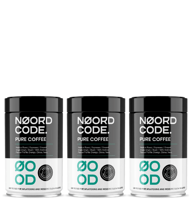 Koop NoordCode Pure Coffee 3-pack (3 x 250 grams) Medium Roast Ground bij LiveHelfi