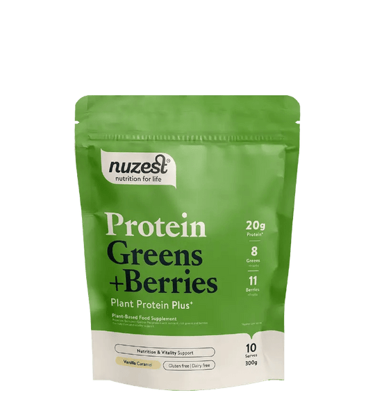 Plant Protein Greens + Berries Vanilla Caramel (THT 30.1.2026)