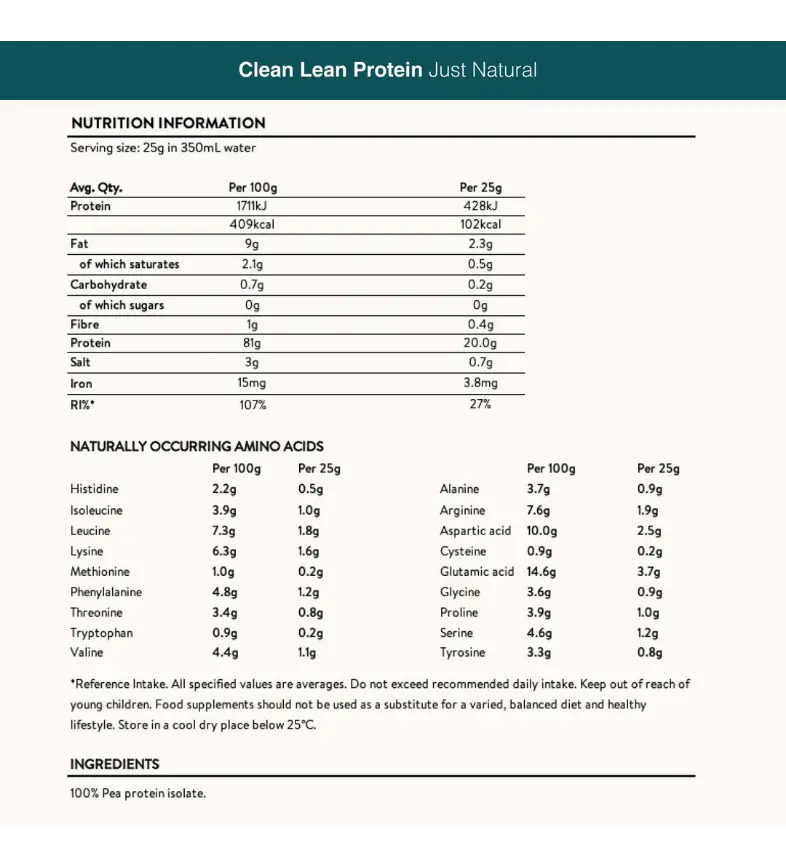 Clean Lean Protein Just Natural
