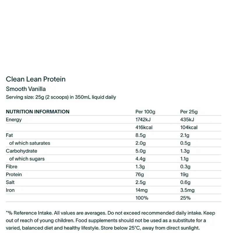 Clean Lean Protein Smooth Vanilla