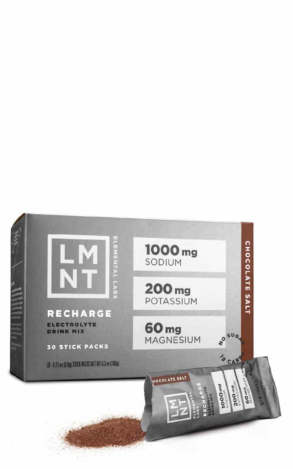 Koop LMNT Recharge Electrolyte Drink Mix Chocolate Salt bij LiveHelfi