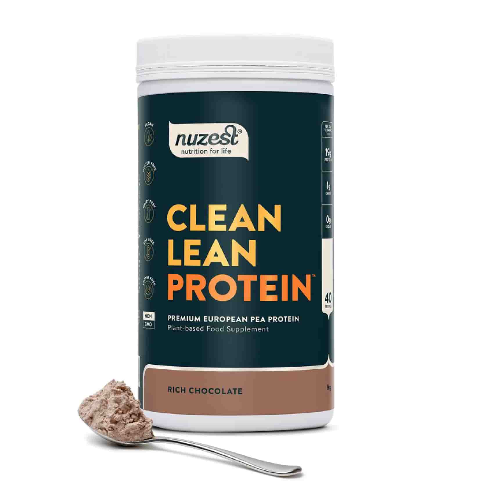 Koop Nuzest Clean Lean Protein Rich Chocolate 1 kg bij LiveHelfi