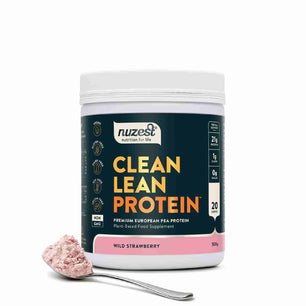 Koop Nuzest Clean Lean Protein Wild Strawberry 500 gr bij LiveHelfi